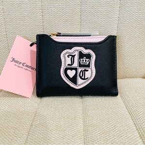 NEW Juicy‎ Couture Black Pink Queen of Everything Bifold w/ Pullout Case